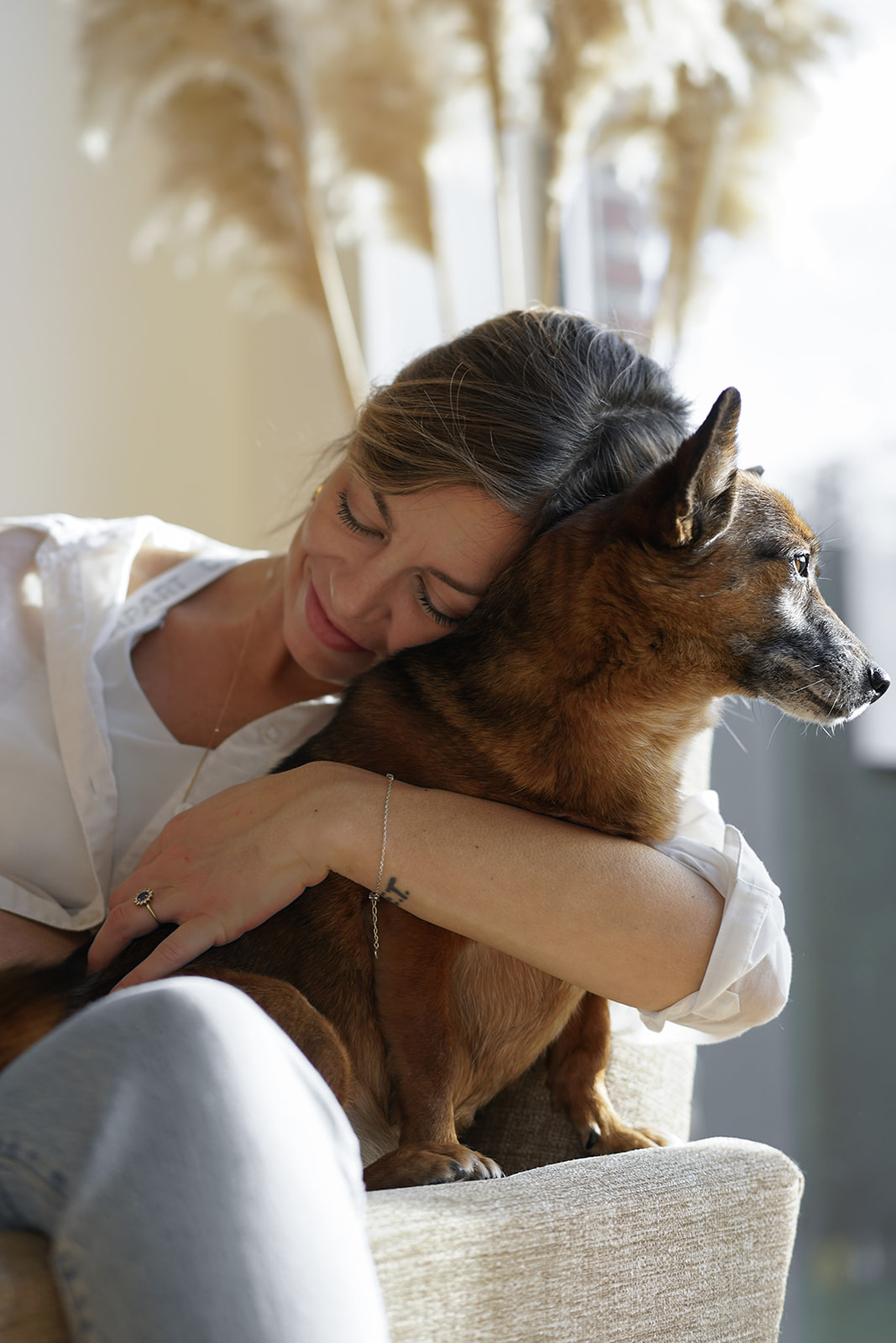 Portrait femme et son chien